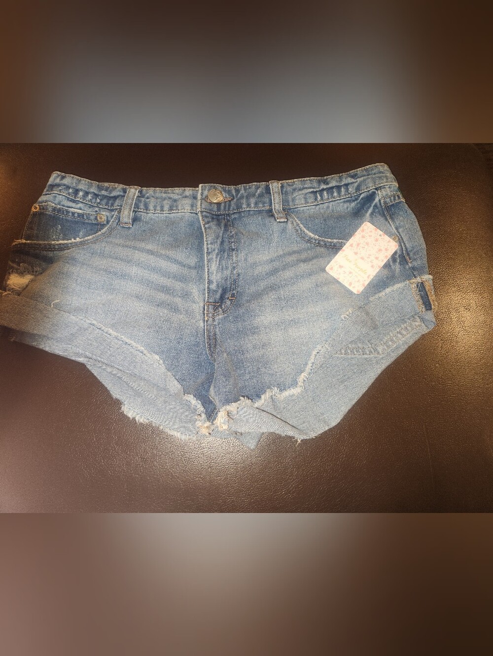 Free People Women's Light Blue Denim Cutoff Shorts Size 29